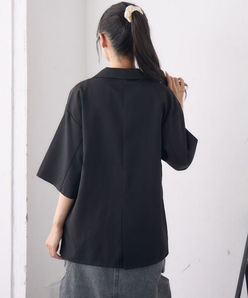 RETRO GIRL（レトロガール）の「【ゆるてろ】半袖JK（テーラードジャケット・レディース・チャコールグレー/ブラック/ブラウン・FREE）」の14枚目の写真