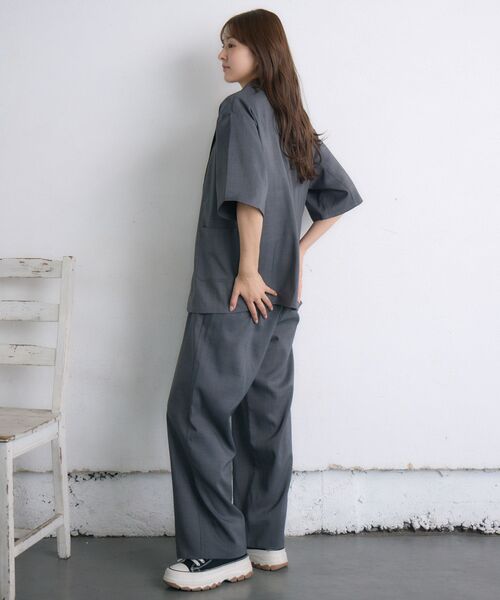 RETRO GIRL（レトロガール）の「【ゆるてろ】半袖JK（テーラードジャケット・レディース・チャコールグレー/ブラック/ブラウン・FREE）」の17枚目の写真