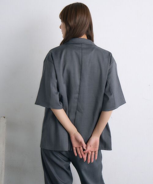 RETRO GIRL（レトロガール）の「【ゆるてろ】半袖JK（テーラードジャケット・レディース・チャコールグレー/ブラック/ブラウン・FREE）」の22枚目の写真