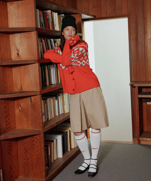 URBAN RESEARCH Sonny Label（アーバンリサーチサニーレーベル）の「柄編みニットカーディガン（カーディガン/ボレロ・レディース・レッド/ブラウン/オフホワイト・FREE）」の14枚目の写真