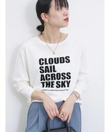 Samansa Mos2 blue | フロッキープリントロンT(Tシャツ/カットソー)