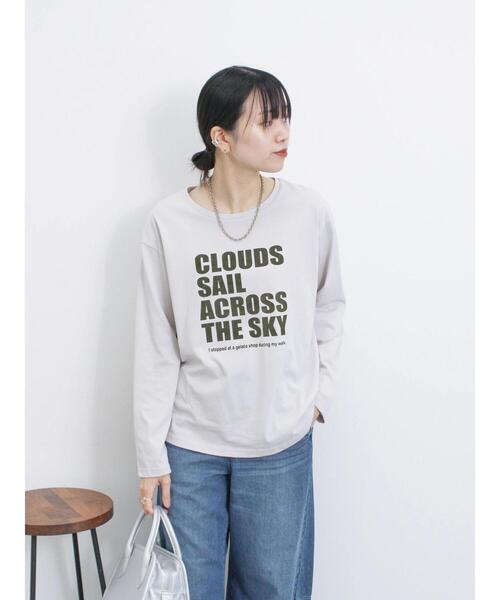 Samansa Mos2 blue（サマンサモスモスブルー）の「フロッキープリントロンT（Tシャツ/カットソー・レディース・チャコールグレー/シルバーグレー/オフホワイト・F）」の18枚目の写真