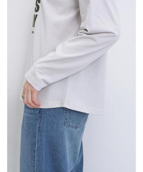 Samansa Mos2 blue（サマンサモスモスブルー）の「フロッキープリントロンT（Tシャツ/カットソー・レディース・チャコールグレー/シルバーグレー/オフホワイト・F）」の7枚目の写真