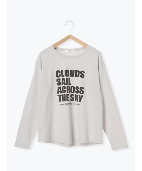 Samansa Mos2 blue（サマンサモスモスブルー）の「フロッキープリントロンT（Tシャツ/カットソー・レディース・チャコールグレー/シルバーグレー/オフホワイト・F）」の9枚目の写真