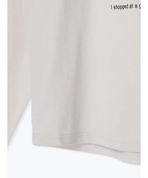 Samansa Mos2 blue（サマンサモスモスブルー）の「フロッキープリントロンT（Tシャツ/カットソー・レディース・チャコールグレー/シルバーグレー/オフホワイト・F）」の11枚目の写真