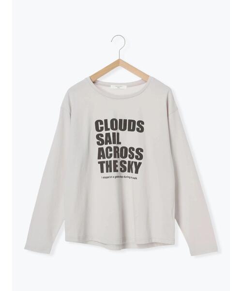 Samansa Mos2 blue（サマンサモスモスブルー）の「フロッキープリントロンT（Tシャツ/カットソー・レディース・チャコールグレー/シルバーグレー/オフホワイト・F）」の14枚目の写真