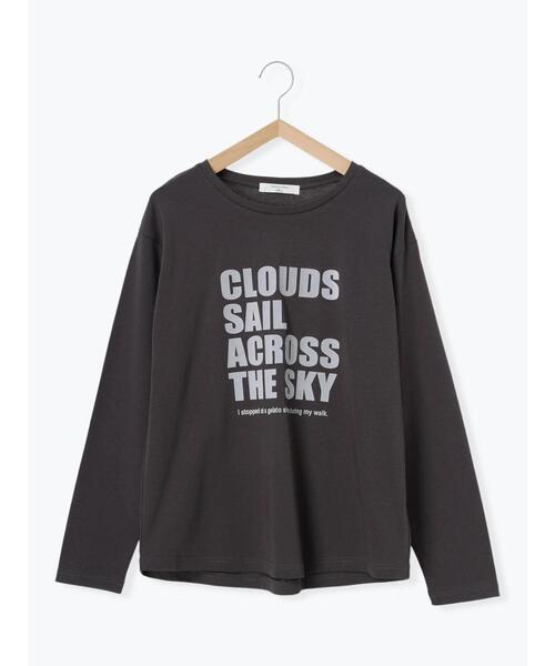 Samansa Mos2 blue（サマンサモスモスブルー）の「フロッキープリントロンT（Tシャツ/カットソー・レディース・チャコールグレー/シルバーグレー/オフホワイト・F）」の15枚目の写真