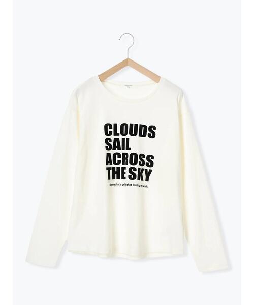 Samansa Mos2 blue（サマンサモスモスブルー）の「フロッキープリントロンT（Tシャツ/カットソー・レディース・チャコールグレー/シルバーグレー/オフホワイト・F）」の16枚目の写真