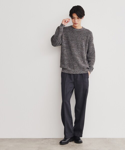 THE SHOP TK (ザ ショップ ティーケー )の「◆畦編みニットプルオーバー リラックスシルエット(ニット/セーター・メンズ・ベージュ/ブラック/ダークブラウン・03/02/04)」の6枚目の写真