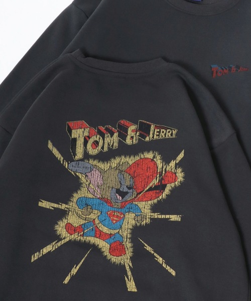 Tom&Jerry(トムアンドジェリー)の「Tom and Jerry/トムとジェリー ヴィンテージライク ピグメント風 フロント/バックプリント 裏起毛 オーバーサイズ スウェット レディース メンズ トレーナー(スウェット・メンズ・ブラック系その他6/ブラック系その他7/ブラック系その他5/ブラック/ブラック系その他2/ブラック系その他/ブラック系その他3/ブラック系その他4・M/L/LL)」の10枚目の写真