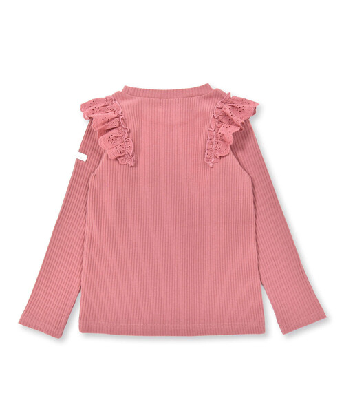 SLAP SLIP（スラップスリップ）の「無地ボーダー花柄肩フリルリボン付き長袖Tシャツ(80~130cm)（Tシャツ/カットソー・キッズ・ピンク/ホワイト系その他2/グレー・80ｃｍ/90cm/110cm/100cm/120cm/130cm）」の7枚目の写真