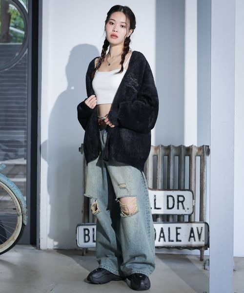 PBLIM(ページボーイリム)の「PBLIM/フェザーカーディガン(カーディガン/ボレロ・レディース・ブラック/レッド/イエロー・MEDIUM/SMALL)」の4枚目の写真