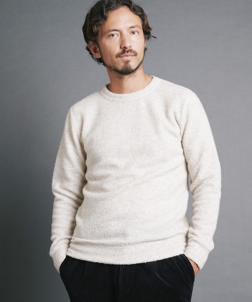 Magine(マージン)の「WOOL PILE KNITSAW L/S:ウールパイル ニットソー ロングスリーブ(ニット/セーター・メンズ・オートミール/ネイビー/チャコールグレー/ブラック・44/46/48)」の4枚目の写真