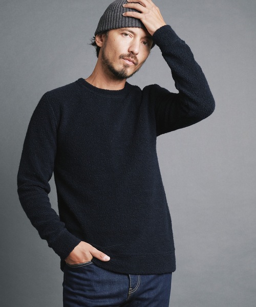 Magine(マージン)の「WOOL PILE KNITSAW L/S:ウールパイル ニットソー ロングスリーブ(ニット/セーター・メンズ・オートミール/ネイビー/チャコールグレー/ブラック・44/46/48)」の1枚目の写真