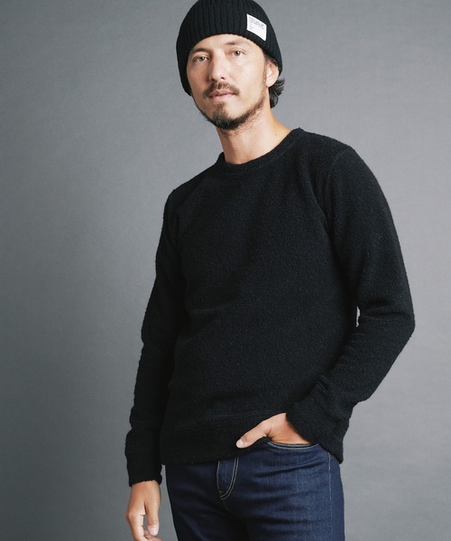 Magine(マージン)の「WOOL PILE KNITSAW L/S:ウールパイル ニットソー ロングスリーブ(ニット/セーター・メンズ・オートミール/ネイビー/チャコールグレー/ブラック・44/46/48)」の6枚目の写真