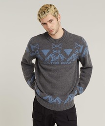 HOLIDAY KNITTED SWEATER/グラフィックデザインロゴセーター