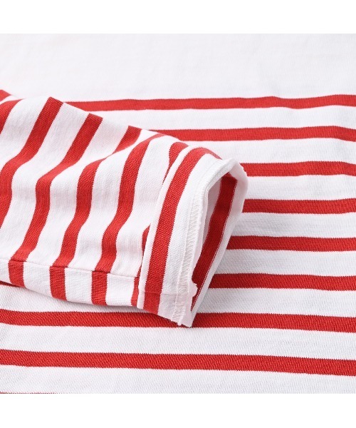 45R(フォーティファイブアール)の「ONEONE バスクボーダーのチュニック(Tシャツ/カットソー・レディース・ホワイト×レッド・FREE)」の7枚目の写真