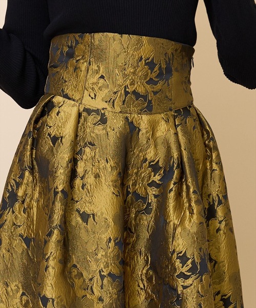 SWINGLE（スウィングル）の「ハイウエストジャガードタックフレアスカート（スカート・レディース・グレー系その他/ブラック系その他/ゴールド・FREE）」の14枚目の写真
