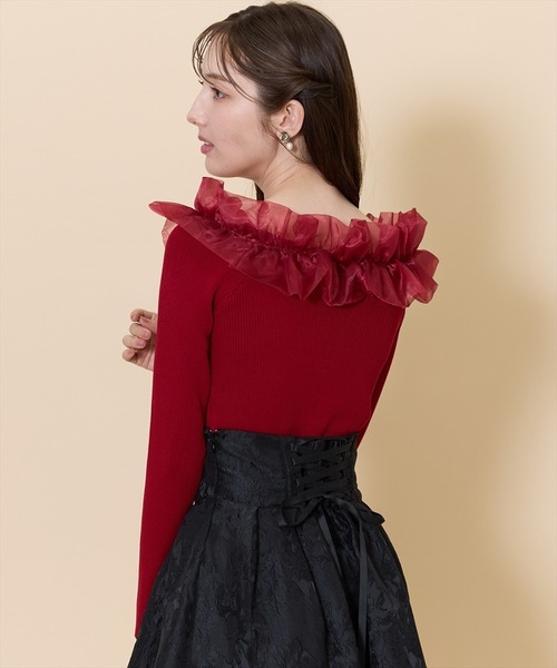 SWINGLE（スウィングル）の「ハイウエストジャガードタックフレア