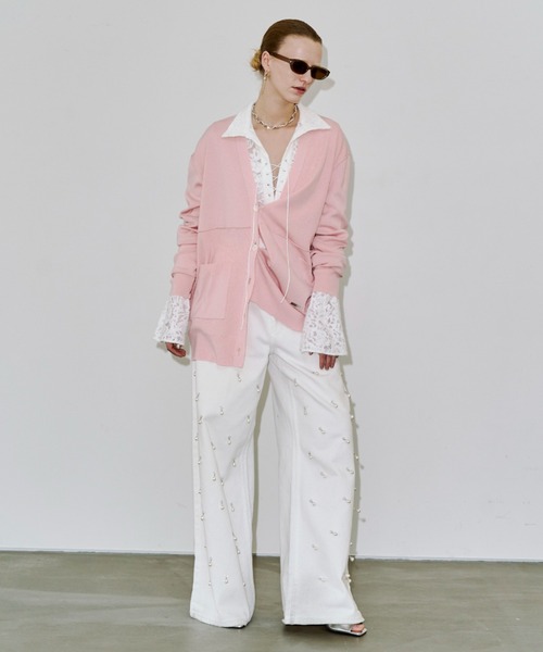 JOSE MOON（ジョゼムーン）の「WIDE DENIM PANTS with PEARL/ワイド