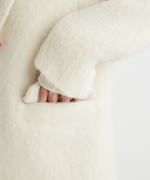 emmi（エミ）の「シャギーテーラードジャケットコート（テーラードジャケット・レディース・マスタード/オフホワイト/グレー・0/1）」の17枚目の写真