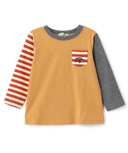 Love&Peace&Money（ラブアンドピースアンドマネー）の「【人気商品再入荷】【直営店で取り扱い無し】classic car刺しゅう長袖Tシャツ（Tシャツ/カットソー・キッズ・ブルー/キャメル・80ｃｍ/90cm/110cm/100cm/120cm/130cm）」の2枚目の写真