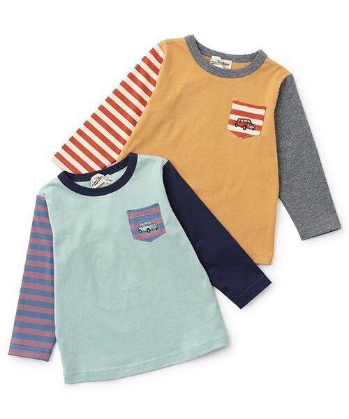 Love&Peace&Money（ラブアンドピースアンドマネー）の「【人気商品再入荷】【直営店で取り扱い無し】classic car刺しゅう長袖Tシャツ（Tシャツ/カットソー・キッズ・ブルー/キャメル・80ｃｍ/90cm/110cm/100cm/120cm/130cm）」の9枚目の写真