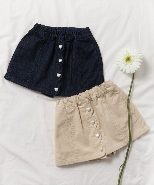 apres les cours（アプレレクール）の「スカラップスカート風キュロット（その他パンツ・キッズ・ベージュ/インディゴブルー・80/90/100/110/120/130/140）」の5枚目の写真