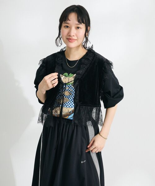 CRAFT STANDARD BOUTIQUE(クラフトスタンダードブティック)の「ベロアレース付きベスト(ベスト・レディース・ボルドー/ブラック・FREE)」の20枚目の写真