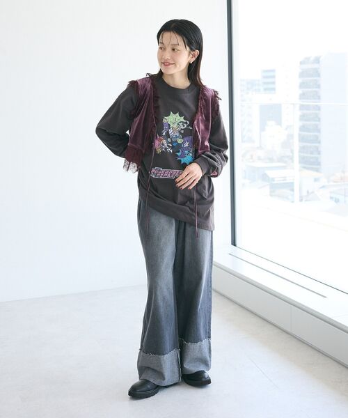 CRAFT STANDARD BOUTIQUE(クラフトスタンダードブティック)の「ベロアレース付きベスト(ベスト・レディース・ボルドー/ブラック・FREE)」の6枚目の写真