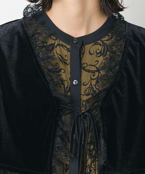 CRAFT STANDARD BOUTIQUE(クラフトスタンダードブティック)の「ベロアレース付きベスト(ベスト・レディース・ボルドー/ブラック・FREE)」の7枚目の写真