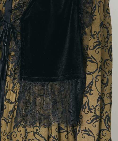 CRAFT STANDARD BOUTIQUE(クラフトスタンダードブティック)の「ベロアレース付きベスト(ベスト・レディース・ボルドー/ブラック・FREE)」の9枚目の写真