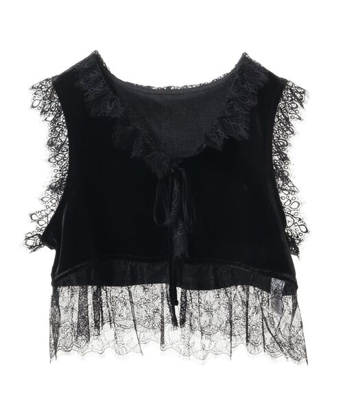 CRAFT STANDARD BOUTIQUE(クラフトスタンダードブティック)の「ベロアレース付きベスト(ベスト・レディース・ボルドー/ブラック・FREE)」の17枚目の写真