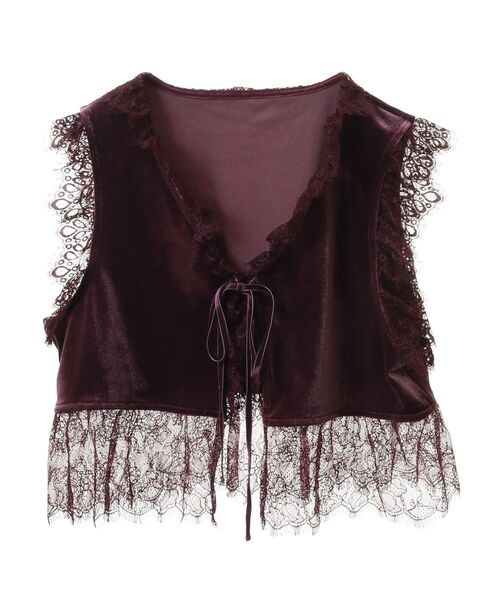 CRAFT STANDARD BOUTIQUE(クラフトスタンダードブティック)の「ベロアレース付きベスト(ベスト・レディース・ボルドー/ブラック・FREE)」の18枚目の写真