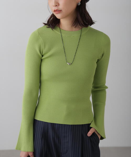 FREE'S MART（フリーズマート）の「◆〈洗える〉マシンウォッシャブルクルーネックニット（ニット/セーター・レディース・ブラック/ホワイト/ライトグリーン/パープル・FREE）」の4枚目の写真