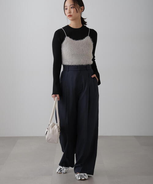 FREE'S MART（フリーズマート）の「◆〈洗える〉マシンウォッシャブルクルーネックニット（ニット/セーター・レディース・ブラック/ホワイト/ライトグリーン/パープル・FREE）」の9枚目の写真