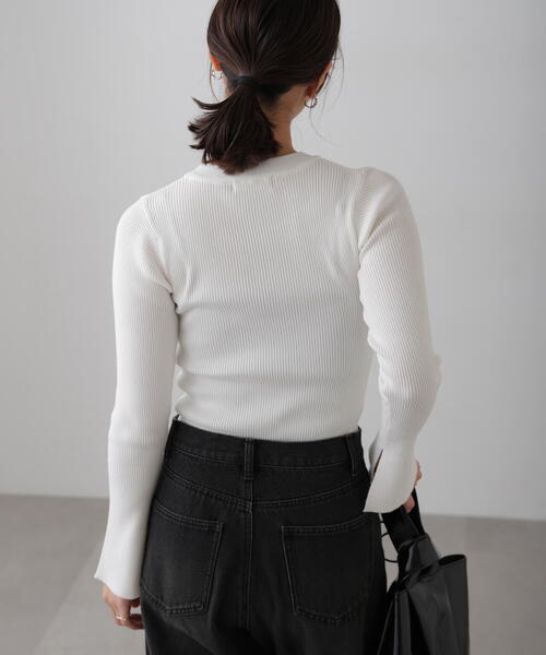 FREE'S MART（フリーズマート）の「◆〈洗える〉マシンウォッシャブルクルーネックニット（ニット/セーター・レディース・ブラック/ホワイト/ライトグリーン/パープル・FREE）」の16枚目の写真