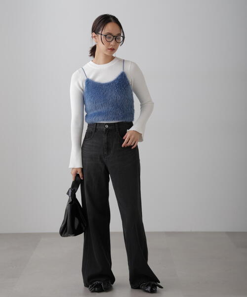 FREE'S MART（フリーズマート）の「◆〈洗える〉マシンウォッシャブルクルーネックニット（ニット/セーター・レディース・ブラック/ホワイト/ライトグリーン/パープル・FREE）」の17枚目の写真