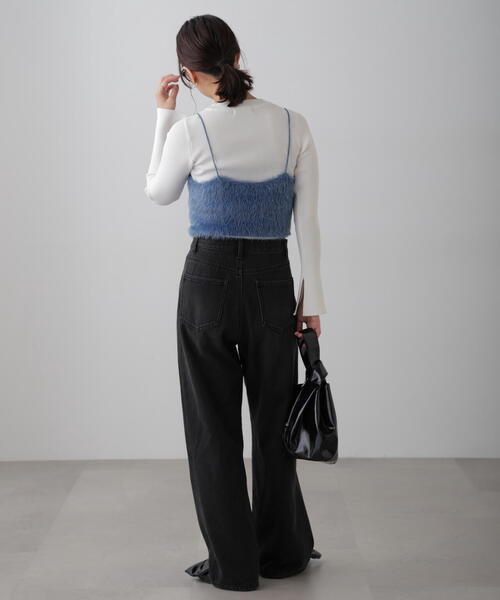 FREE'S MART（フリーズマート）の「◆〈洗える〉マシンウォッシャブルクルーネックニット（ニット/セーター・レディース・ブラック/ホワイト/ライトグリーン/パープル・FREE）」の19枚目の写真