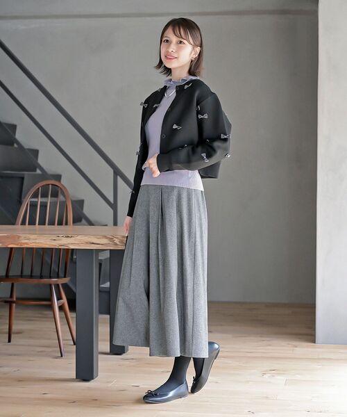 rps（アールピーエス）の「ジャガードタックワイドパンツ（その他パンツ・レディース・チャコールグレー/ブラウン/ブラック・フリー）」の6枚目の写真