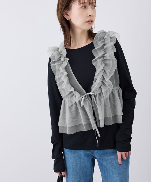 セール】前後2WAY/フリルチュールビスチェ（ベスト）｜ROPE' PICNIC