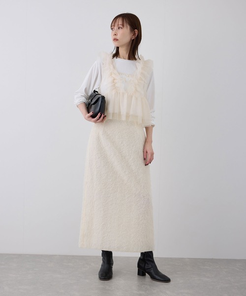 ROPE' PICNIC(ロペピクニック)の「前後2WAY/フリルチュールビスチェ(ベスト・レディース・グレー/キナリ・38)」の22枚目の写真