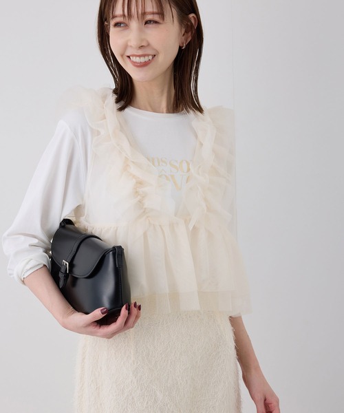 ROPE' PICNIC(ロペピクニック)の「前後2WAY/フリルチュールビスチェ(ベスト・レディース・グレー/キナリ・38)」の20枚目の写真