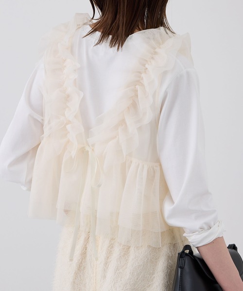 ROPE' PICNIC(ロペピクニック)の「前後2WAY/フリルチュールビスチェ(ベスト・レディース・グレー/キナリ・38)」の19枚目の写真