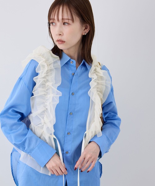 ROPE' PICNIC(ロペピクニック)の「前後2WAY/フリルチュールビスチェ(ベスト・レディース・グレー/キナリ・38)」の15枚目の写真