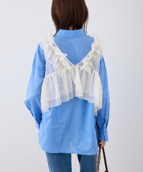 ROPE' PICNIC(ロペピクニック)の「前後2WAY/フリルチュールビスチェ(ベスト・レディース・グレー/キナリ・38)」の14枚目の写真