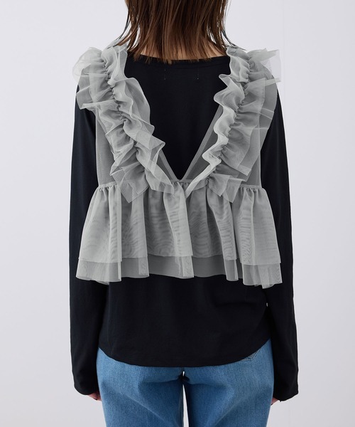 ROPE' PICNIC(ロペピクニック)の「前後2WAY/フリルチュールビスチェ(ベスト・レディース・グレー/キナリ・38)」の11枚目の写真