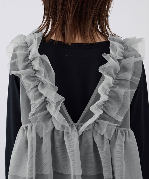 ROPE' PICNIC(ロペピクニック)の「前後2WAY/フリルチュールビスチェ(ベスト・レディース・グレー/キナリ・38)」の9枚目の写真