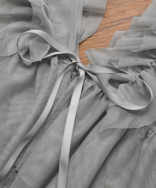 ROPE' PICNIC(ロペピクニック)の「前後2WAY/フリルチュールビスチェ(ベスト・レディース・グレー/キナリ・38)」の5枚目の写真