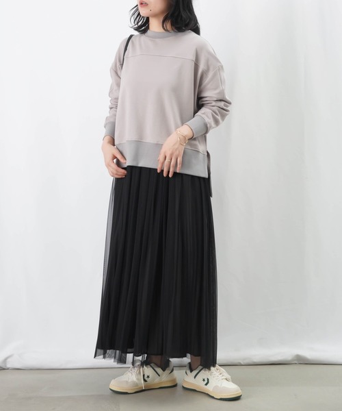 LUCA/LADY LUCK LUCA(ルカ/レディラックルカ)の「LC/LLL ワイド切替プルオーバー / サイドスリットデザインカットソー(Tシャツ/カットソー・レディース・ブラック/グレー/ボルドー/モカ・FREE)」の7枚目の写真